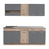 ΚΟΥΖΙΝΑ DALILA 200 GREY OAK / ΓΚΡΙ 200x51,5x206,5εκ 11008335