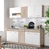 ΚΟΥΖΙΝΑ DALILA 200 GREY OAK / ΛΕΥΚΟ 200x51,5x206,5εκ 11008334