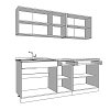 ΚΟΥΖΙΝΑ DALILA 200 GREY OAK / ΛΕΥΚΟ 200x51,5x206,5εκ 11008334
