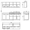 ΚΟΥΖΙΝΑ DALILA 200 GREY OAK / ΛΕΥΚΟ 200x51,5x206,5εκ 11008334