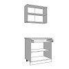 ΚΟΥΖΙΝΑ DALILA 80 GREY OAK / ΓΚΡΙ 80x51,5x206,5εκ 11008359