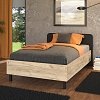 ΚΡΕΒΑΤΙ BARLETTA 120 GREY OAK ΜΕ ΓΚΡΙ ΥΦΑΣΜΑ ΚΑΙ ΜΑΥΡΑ ΠΟΔΙΑ 131x213,5x85,5εκ (120x200) 11012525