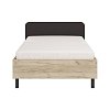 ΚΡΕΒΑΤΙ BARLETTA 120 GREY OAK ΜΕ ΓΚΡΙ ΥΦΑΣΜΑ ΚΑΙ ΜΑΥΡΑ ΠΟΔΙΑ 131x213,5x85,5εκ (120x200) 11012525