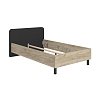 ΚΡΕΒΑΤΙ BARLETTA 120 GREY OAK ΜΕ ΓΚΡΙ ΥΦΑΣΜΑ ΚΑΙ ΜΑΥΡΑ ΠΟΔΙΑ 131x213,5x85,5εκ (120x200) 11012525