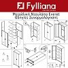 ΜΕΤΑΛΛΙΚΗ ΝΤΟΥΛΑΠΑ Fylliana Everet ΓΚΡΙ-ΛΕΥΚΟ 90x40x190εκ 721-00-001