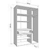 ΝΤΟΥΛΑΠΑ CORBETT 3K1F1O h211 ARTISAN OAK/ΜΑΥΡΟ ΜΑΤ ΧΡΩΜΑ 138x55x211εκ 11014291