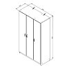 ΝΤΟΥΛΑΠΑ HANA 3K SONOMA 120x52x205εκ 11008708