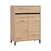 ΠΑΠΟΥΤΣΟΘΗΚΗ FLANNAN 2K1F2V ARTISAN OAK/ΜΑΥΡΟ MATT ΧΡΩΜΑ 80x40x110εκ 11014082