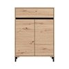 ΠΑΠΟΥΤΣΟΘΗΚΗ FLANNAN 2K1F2V ARTISAN OAK/ΜΑΥΡΟ MATT ΧΡΩΜΑ 80x40x110εκ 11014082