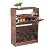 ΠΑΠΟΥΤΣΟΘΗΚΗ Fylliana "Home" 1872 ΜΕ 2 ΠΟΡΤΕΣ ΜΑΥΡΗ GREY OAK-ΜΑΥΡΗ 60x23.5x81εκ 271-121-036