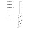 ΠΑΠΟΥΤΣΟΘΗΚΗ Hugo 24 Grey Oak ΜΕ ΚΑΘΡΕΦΤΗ 67x28x155εκ 11008541