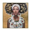 ΠΙΝΑΚΑΣ ΣΕ ΚΑΜΒΑ Fylliana FL4961 WOMAN FACE ΚΑΦΕ-ΧΡΥΣΟ-ΛΕΥΚΟ 100x100xεκ 170-225-005