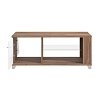 ΤΡΑΠΕΖΑΚΙ ΣΑΛΟΝΙΟΥ BURGUNDY ΛΕΥΚΟ-FLAGSTAFF OAK-ΛΕΥΚΟ HIGH GLOSS FOIL 118x60x48,5εκ s.p.k 11012066