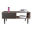 ΤΡΑΠΕΖΑΚΙ ΣΑΛΟΝΙΟΥ Fylliana "Home" ΜΑΥΡΟ ΜΕ GREY OAK 100x50x42.5εκ 271-00-023