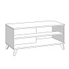 ΤΡΑΠΕΖΙ ΣΑΛΟΝΙΟΥ UMBRIA KS GREY OAK-ΜΑΥΡΟ 101x50x47εκ 11008622