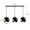 ΤΡΙΦΩΤΟ Fylliana 219 ΜΑΥΡΟ-ΧΡΥΣΟ 60x20x80εκ E27 892-221-008