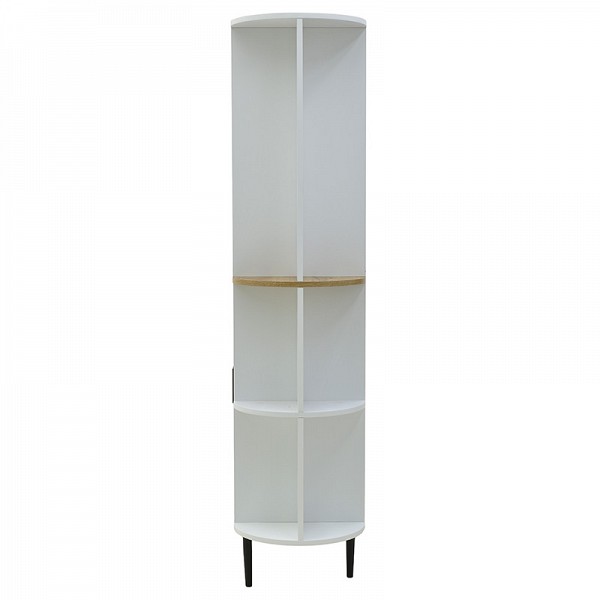 Βιτρίνα Xarvey Inart λευκό-φυσικό ξύλο 110x38x160εκ 115-000114