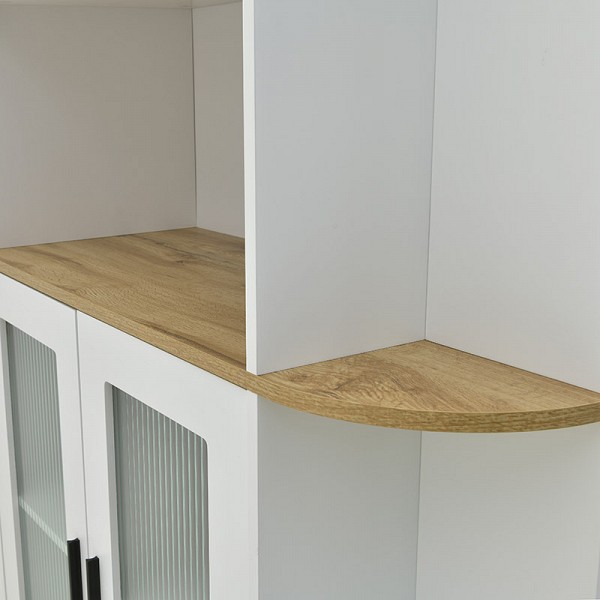 Βιτρίνα Xarvey Inart λευκό-φυσικό ξύλο 110x38x160εκ 115-000114
